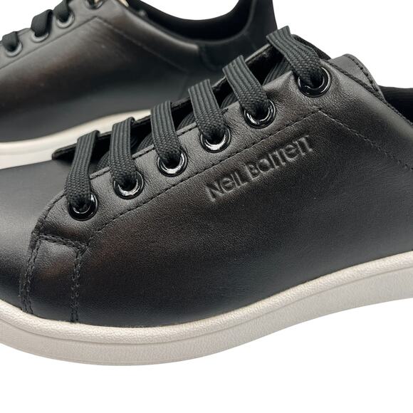 Neil Barrett Leather Low Top Sneakers Black Size EU 38 US 8 - Picture 2 of 15